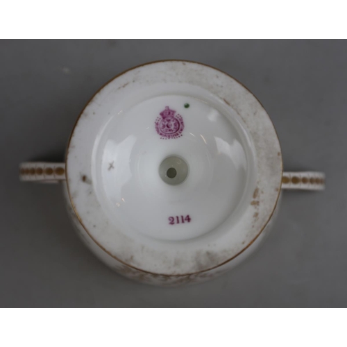 181 - Harry Davies Royal Worcester Kylix form (Greek) cup. Signed LR W Davies. Factory marks and dots 1915... 