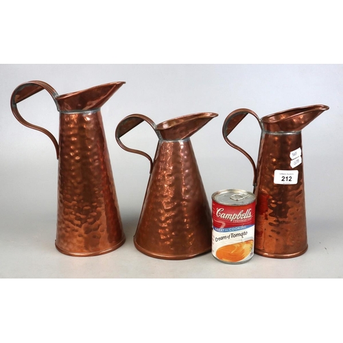 212 - 3 copper jugs