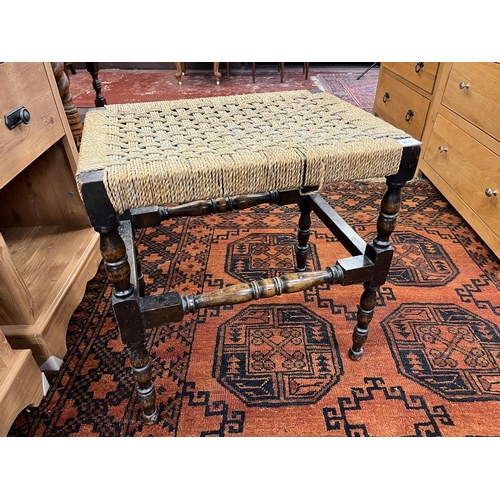 253 - Antique stool together with another