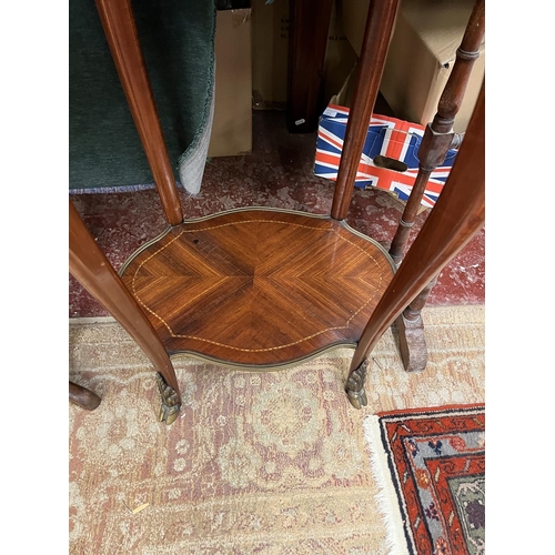 263 - Inlaid French two tier occasional table with integrated drawer