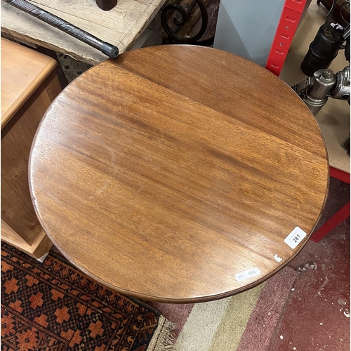 281 - Mahogany occasional table with barley twist legs