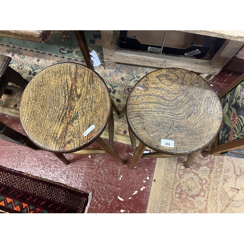 286 - 2 antique kitchen stools