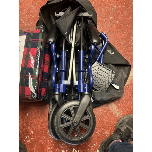 338 - Portable wheelchair with cushion