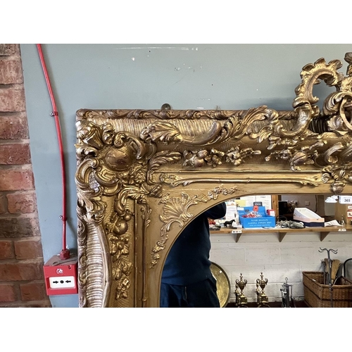 365 - Antique Rococo large gilt framed mirror - Approx size 140cm x 181cm