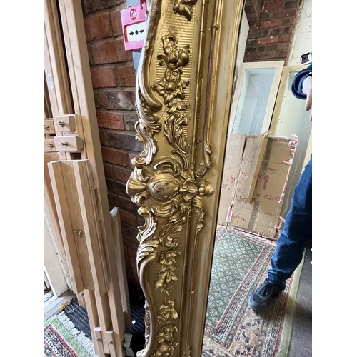 365 - Antique Rococo large gilt framed mirror - Approx size 140cm x 181cm