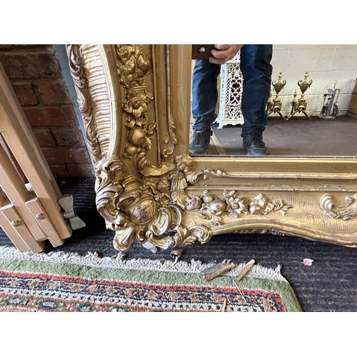 365 - Antique Rococo large gilt framed mirror - Approx size 140cm x 181cm