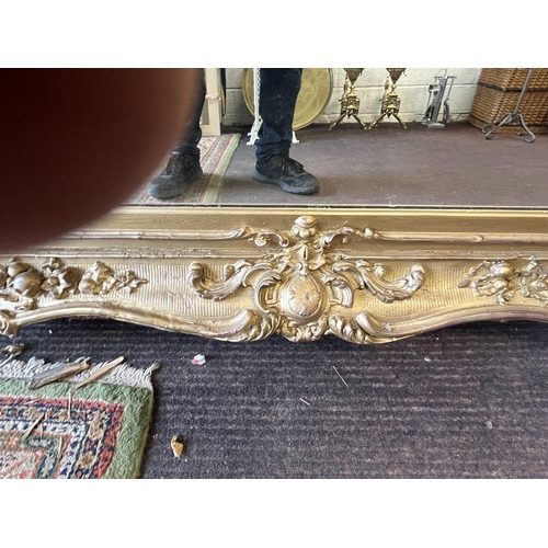 365 - Antique Rococo large gilt framed mirror - Approx size 140cm x 181cm