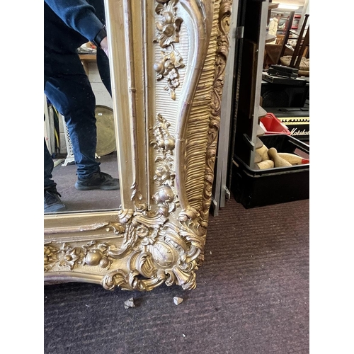 365 - Antique Rococo large gilt framed mirror - Approx size 140cm x 181cm