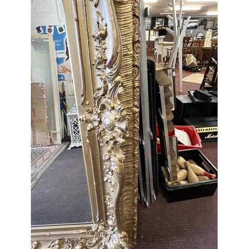 365 - Antique Rococo large gilt framed mirror - Approx size 140cm x 181cm