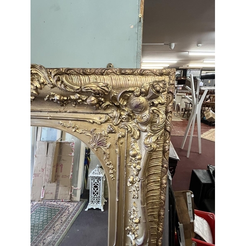 365 - Antique Rococo large gilt framed mirror - Approx size 140cm x 181cm