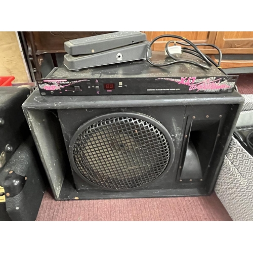 369 - Good collection of audio equipment to include Marshall amplifier, speaker etc.