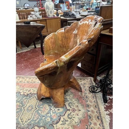 380 - Root wood swivel chair