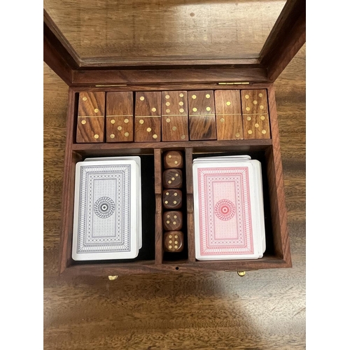 382 - Cased donimos/games set