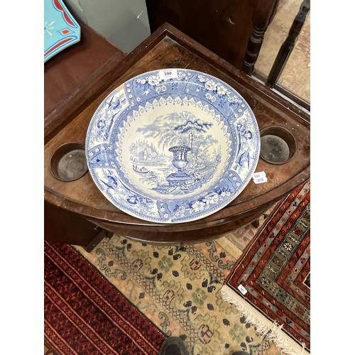 390 - Antique mahogany washstand & bowl