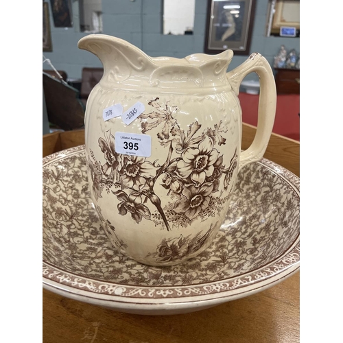 395 - Antique wash bowl & jug