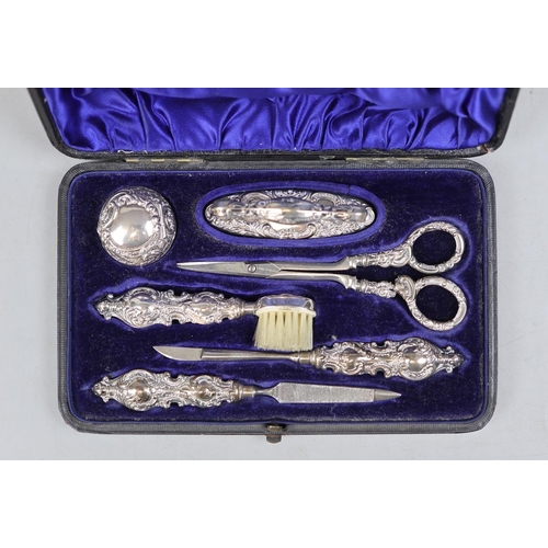 4 - Hallmarked silver ladies vanity set in original box