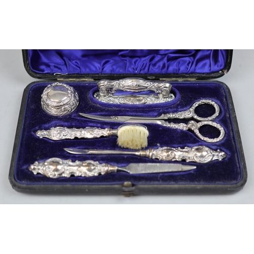 4 - Hallmarked silver ladies vanity set in original box