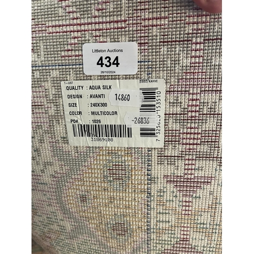 434 - Large multicoloured rug - Approx size 240cm x 300cm