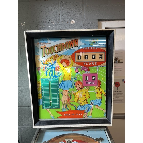 436 - Touchdown by Williams pinball machine (with original glass and paint) - 1967 in good working order w... 