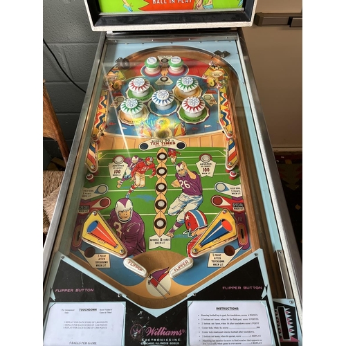 436 - Touchdown by Williams pinball machine (with original glass and paint) - 1967 in good working order w... 