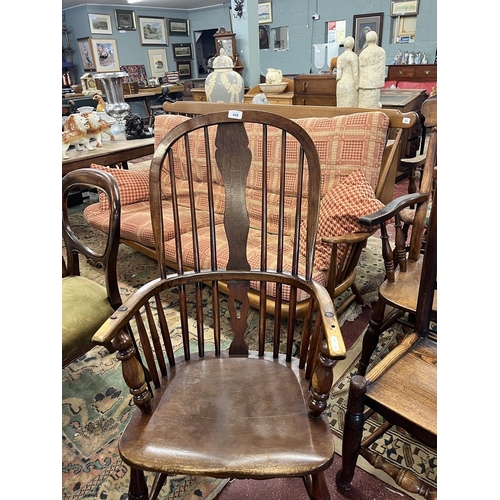 456 - Antique elm seated Windsor chair