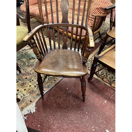 456 - Antique elm seated Windsor chair