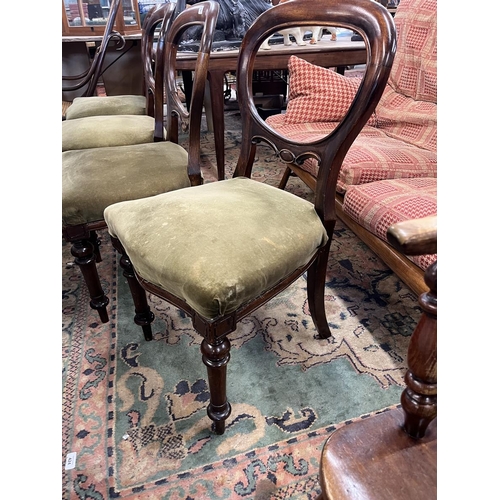 457 - Set of 4 Victorian balloon back dining chairs