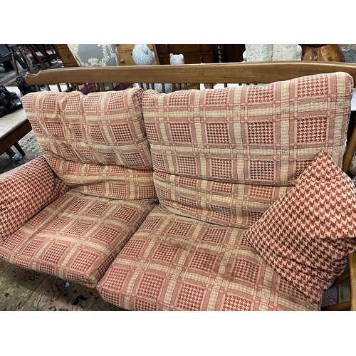 459 - Ercol sofa with Hounds tooth cushions