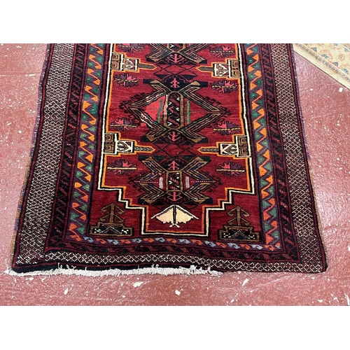 464 - Nomad tribal Balouch handwoven, wool rug - Size 209cm x 112cm