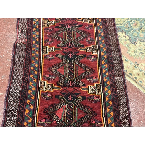 464 - Nomad tribal Balouch handwoven, wool rug - Size 209cm x 112cm