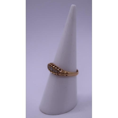 7 - 18ct gold diamond 1912 ring - Size M