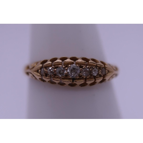 7 - 18ct gold diamond 1912 ring - Size M