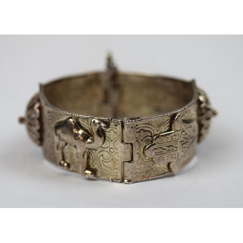 99 - Egyptian revival bangle & stone bracelet