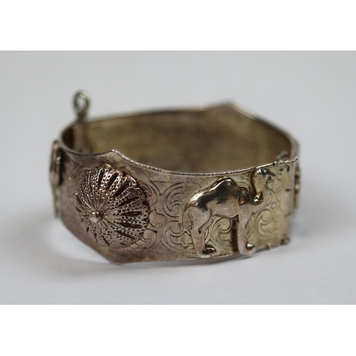 99 - Egyptian revival bangle & stone bracelet