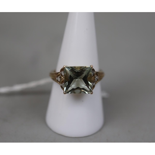 106 - 9ct gold diamond & stone set ring - Approx gross weight: 3.6g - Size Q