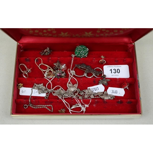 130 - Collection silver jewellery to include marcasite