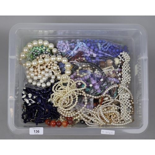 136 - Huge collection of beaded necklaces