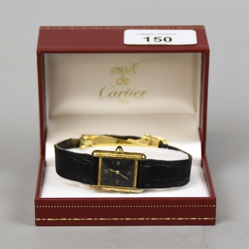 150 - Ladies Cartier watch with box and COA