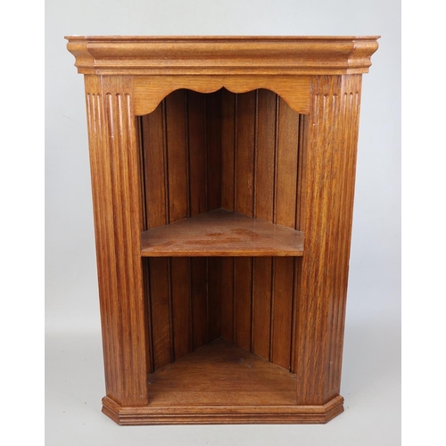 183 - Small oak open corner cupboard