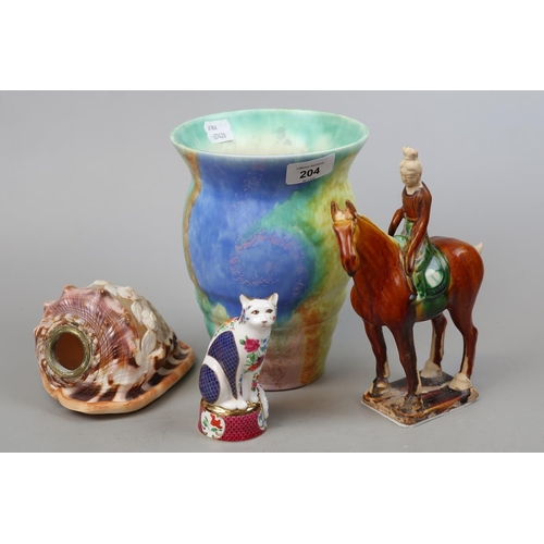 204 - Collectables to include Royal Worcester vase and Beswick cat