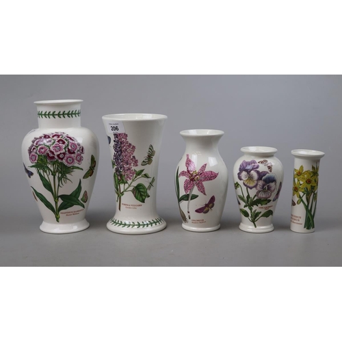 206 - Collection of Port Meirion Botanical Garden vases