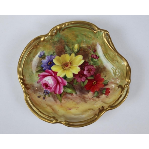 209 - Royal Worcester scalloped edge pin tray signed Freeman 