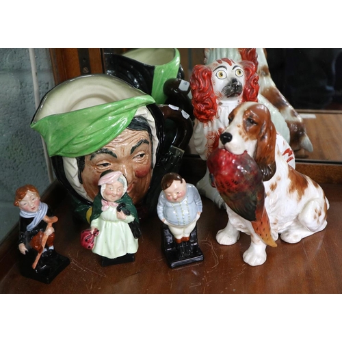 235 - Collection of mainly Doulton ceramics to include gundog together with a Staffordshire dog