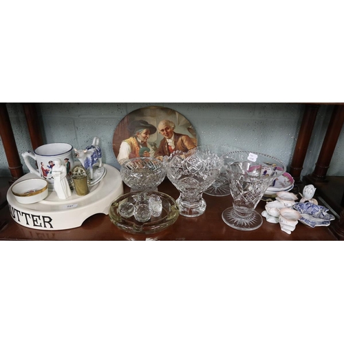 247 - Collectables to include Pure Butter stand, frog mug and glassware etc