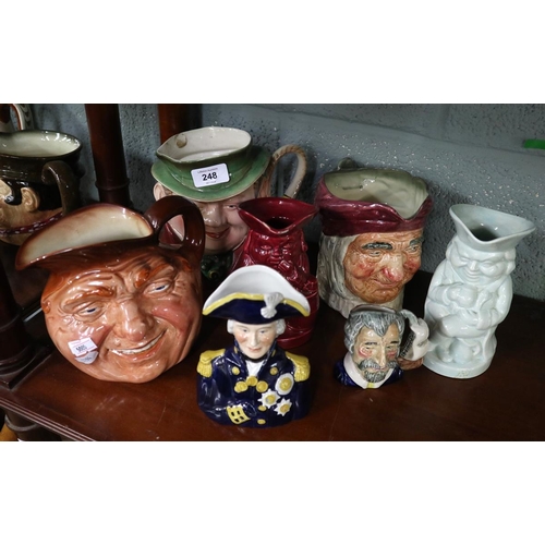 248 - Collection of Toby jugs including Admiral Nelson