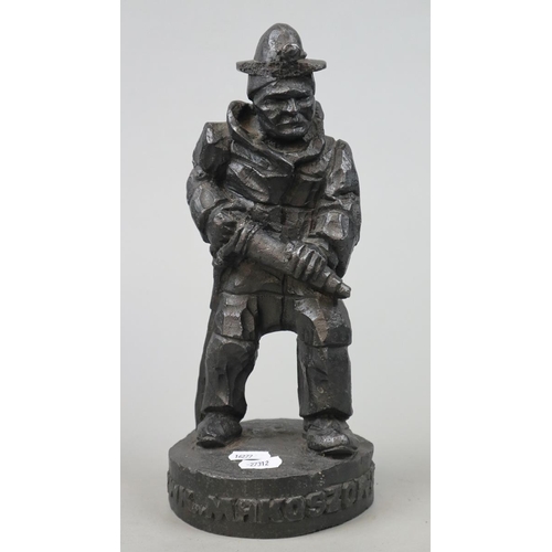 251 - Polish miner figure possibly carved from coal - Approx H: 30cm