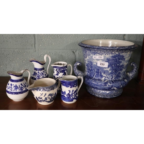 253 - Collection of blue and white china