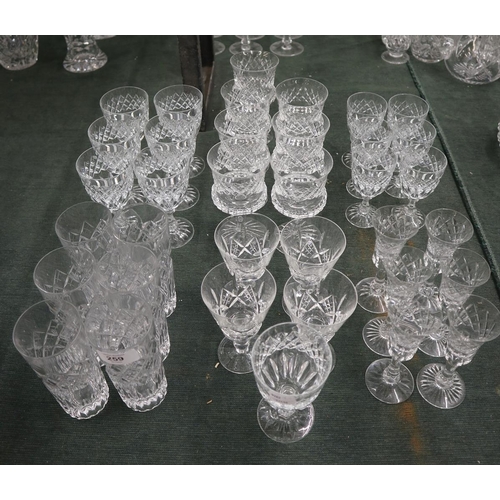 259 - Collection of crystal glasses (possibly Brierley Hill crystal)