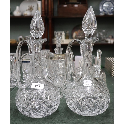 262 - Pair of crystal decanters (possibly Brierley Hill crystal)