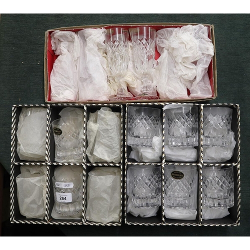 264 - 3 cased sets of Brier glasses